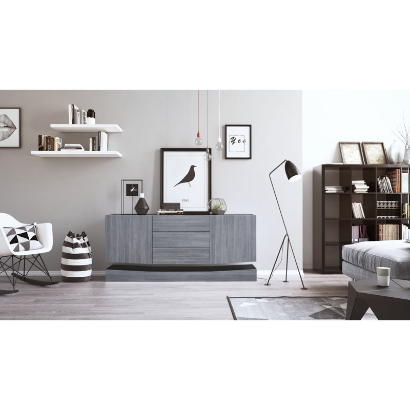 Mccool 178 Cm Wide 3 Drawer Sideboard, Avola Anthracite