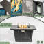 Foyer de table au propane 42 po 42 po, foyer rectangulaire en acier de 50 000 BTU avec pare-vent en verre pour terrasse de jardin