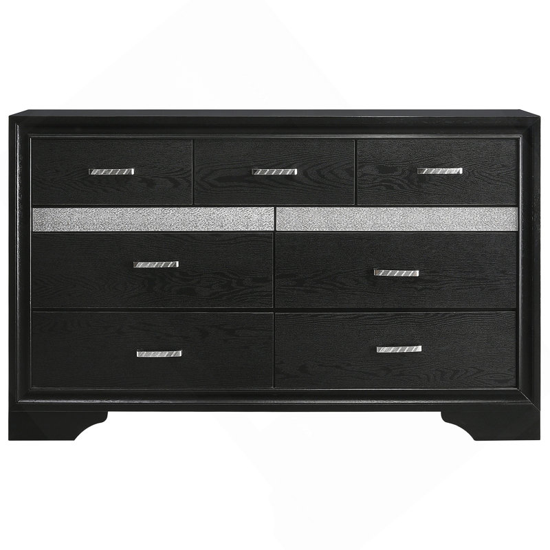 Commode noire à 9 tiroirs, Noir