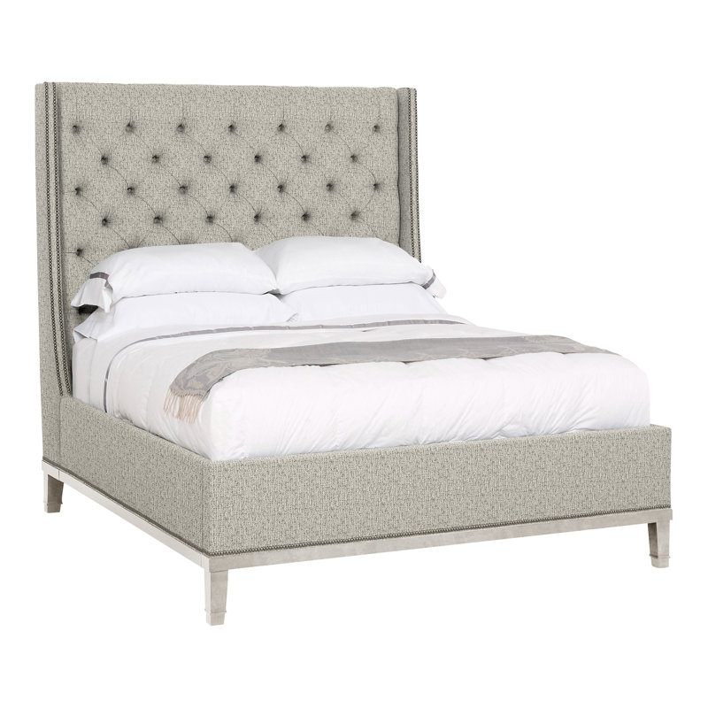 Michael Weiss Queen Upholstered Panel Bed, Casa Blanca, Tuck Metal, Yes