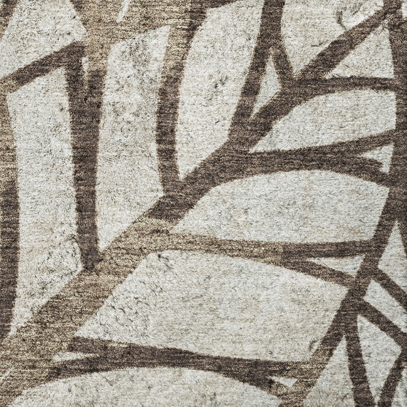 Tapis Dream Shag ADS744 de qualité supérieure, lavable à la machine et à motif floral, Chocolate, 10' x 14'