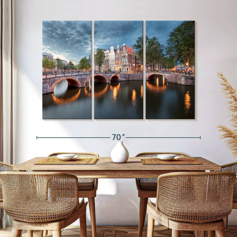 Amsterdam Bridge Canals, 48" H x 74" W