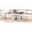 53'' Kitchen Island With Tempered Glass Doors, Power Socket, 3 Drawers, 5 Open Side , Rolling Cart, Drop Leaf, White Finish Style Cart Outlet, 2 Shelves, Wheels,-1529280642