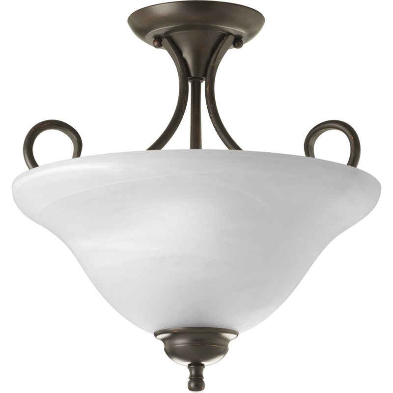Cates Glass Semi Flush Mount, Antique Bronze