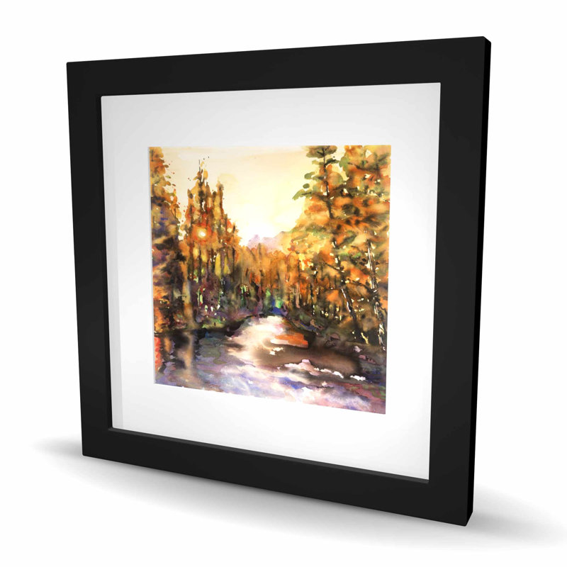 Merced River - chambre à coucher Hygge, H 16 po x l 16 po, Noir
