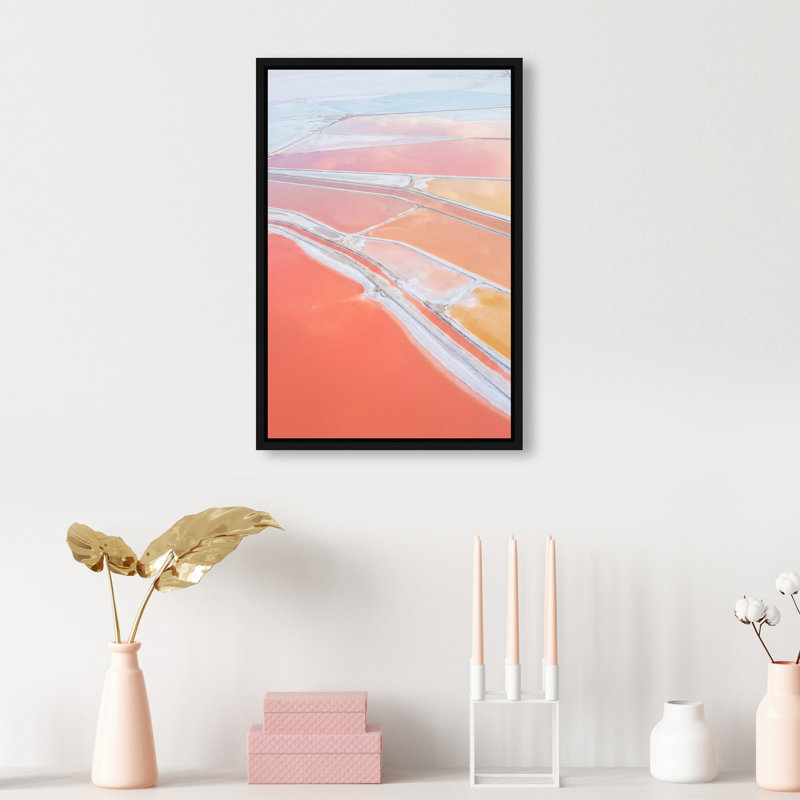 Coral Rivers Print by Oliver Gal, 11"H x 16"W, Black Floater Frame