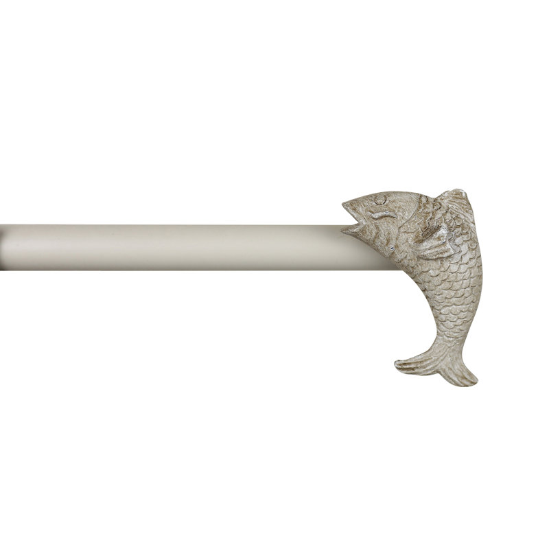 Tringle à rideaux simple ajustable Visalia Fish, 48 po à 84 po, Cottage