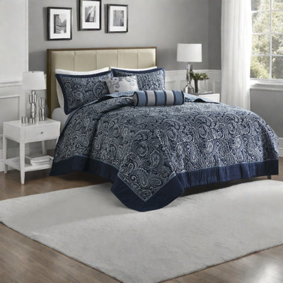 Ensembles de literie bleu marine confortables de style traditionnel