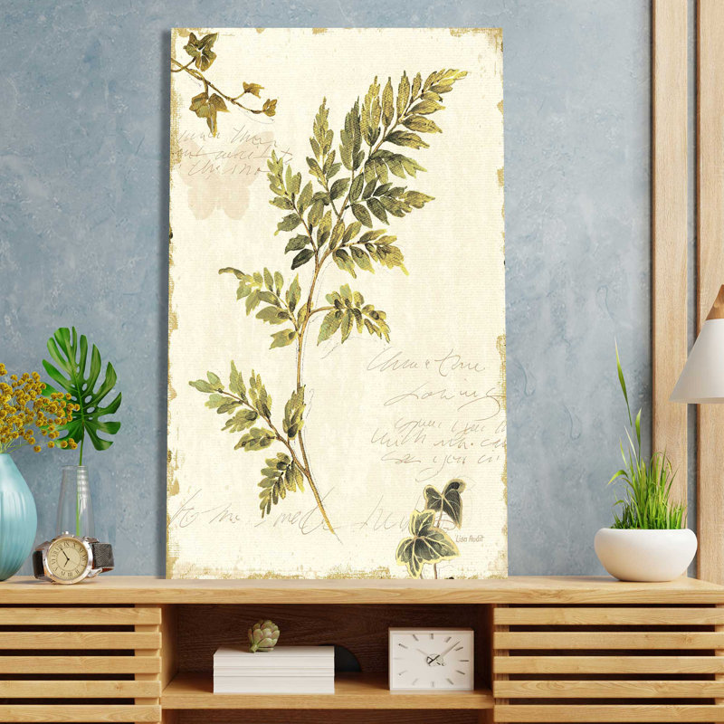 Ivies And Ferns III No Dragonfly - Painting on Canvas, 72" H x 42" W x 1.5" D, Wrapped Canvas