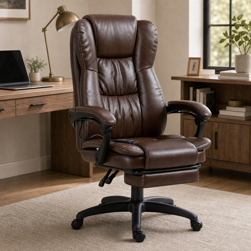 Durable Cozy Ergonomic Chair 6 Point Vibrating Massage Comfortable with Footrest Massage Office Chair