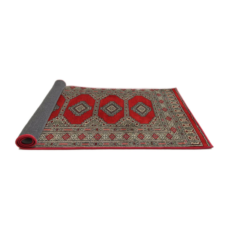 Tapis oriental rouge / rose / bleu sarcelle, Rond 6 pi