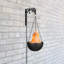 #61168-02-1,Hanging Fire Flame Light Prop,Black Finish,Orange Flickering Light,6"Wx5-1/8"H.