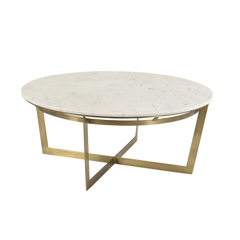 Shieka Marble Coffee Table, White Marble
