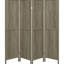 Paravent gris rustique en bois flottant, 4, 72,03 po x 69,5 po x 0,74 po, pin, placage et matériaux pliants, gris, H 72,03 po x l 69,5 po x P 0,74 po