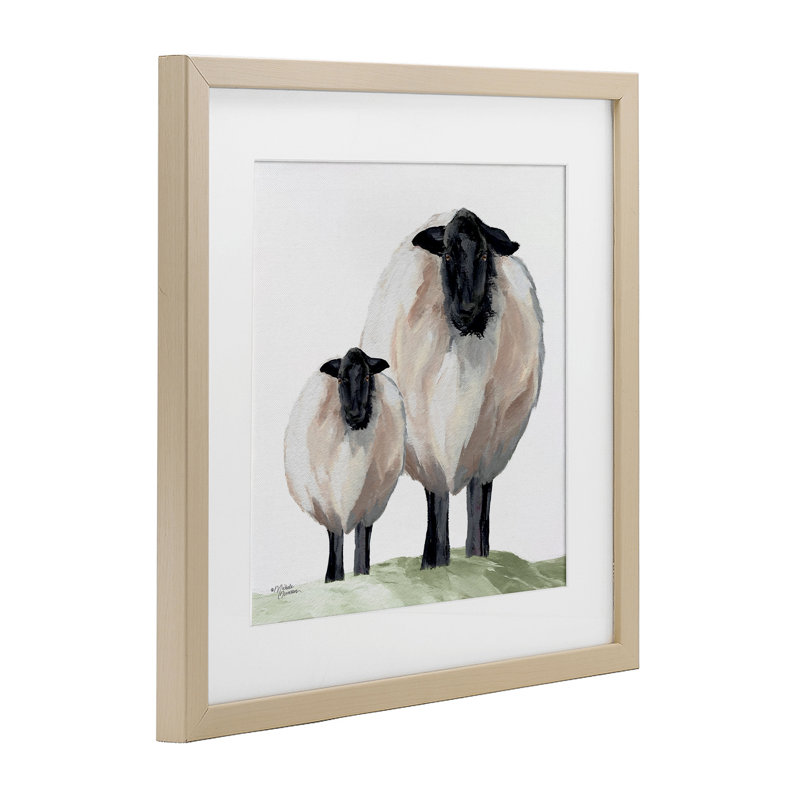 «Sheep And Lamb Portrait», reproduction encadrée sous verre, conception de Michele Norman, H 13 po x l 13 po