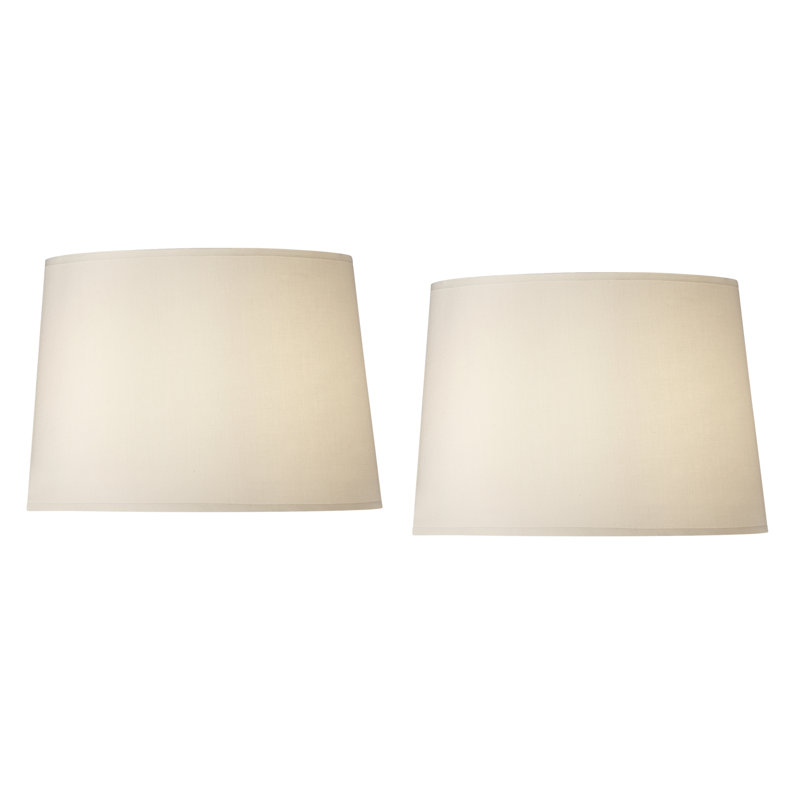Abat-jour tambour en lin H 10 po x l 14 po (araignée), Beige clair