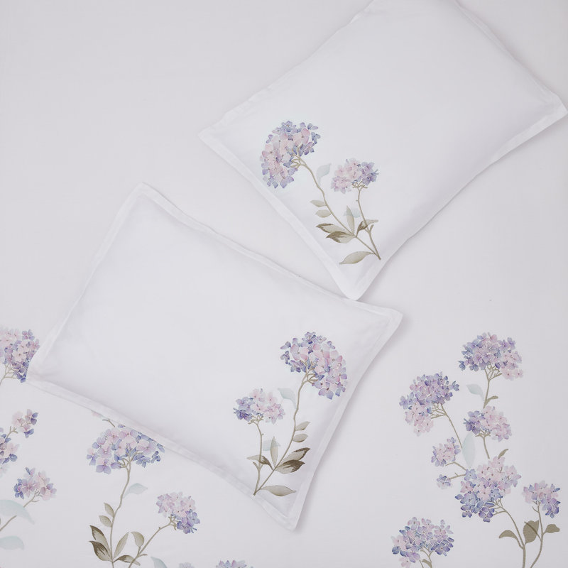 Modern & Contemporary Cotton Floral Duvet Cover, King Duvet Cover + 2 King Shams, Purple