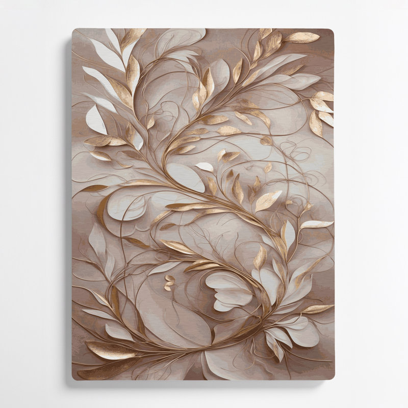 "Abstract Florals 87", art mural en métal gris, H 11 po x l 14 po