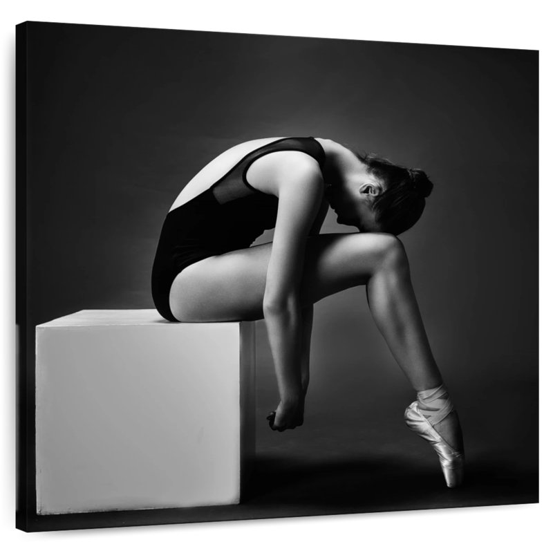 Danseur de ballet Enn sur une boîte, H 10 po x l 10 po