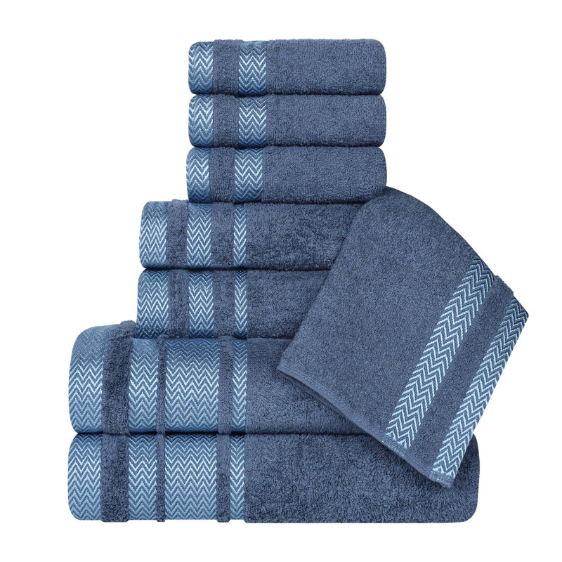 Ensemble de serviettes de bain 8 pièces Geona, Bleu marine