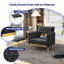 Velvet Armchair with Footstool-476355747