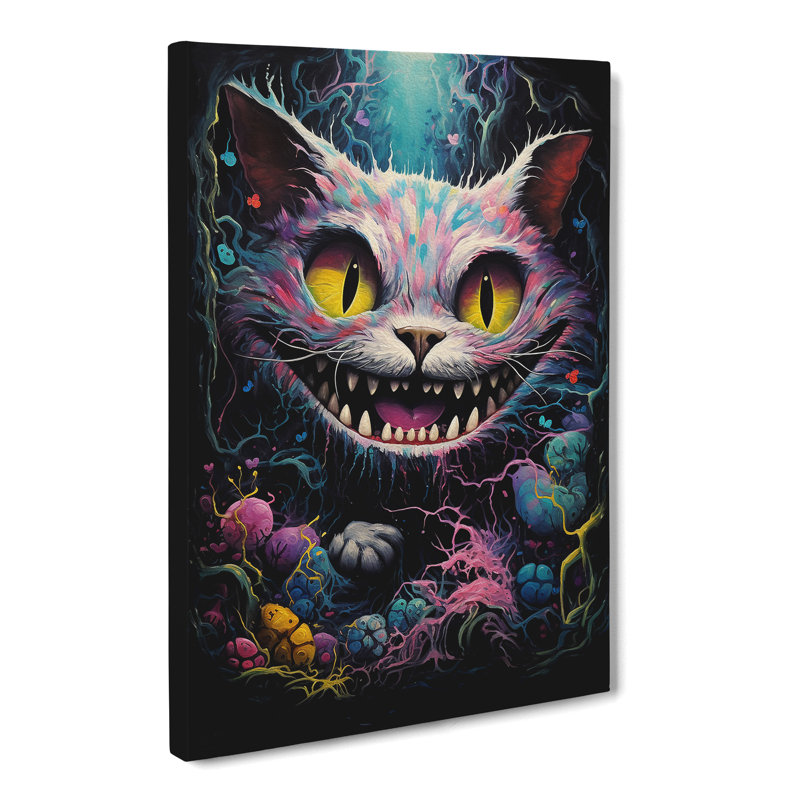Cheshire Cat Action - Print on Canvas, 60cm H x 40cm W x 3cm D
