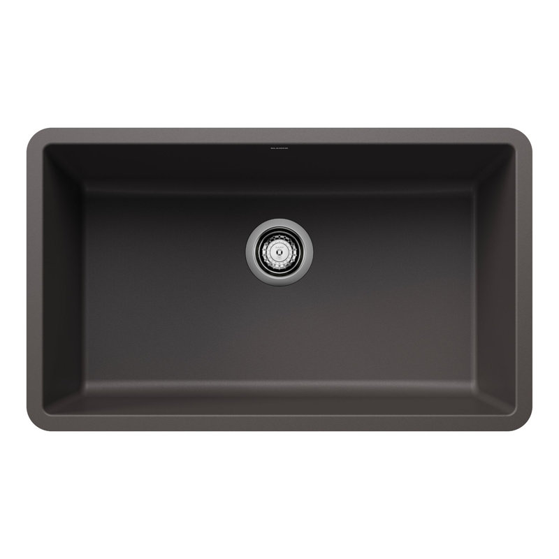 Precis SILGRANIT 30" Single Bowl Undermount Kitchen Sink, Cinder