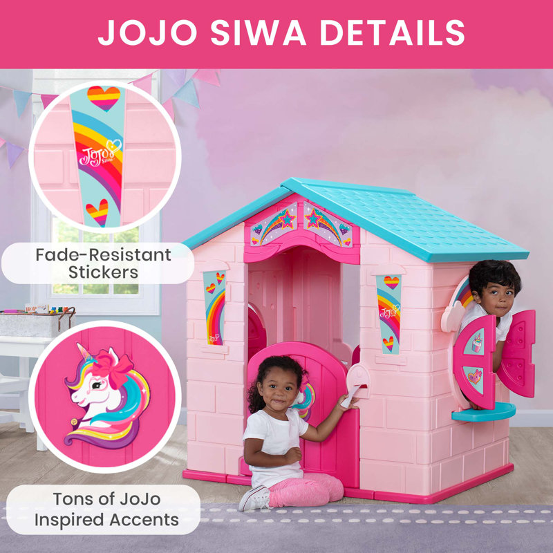 Pink Plastic Rainbow & Unicorn Indoor/Outdoor Playhouse