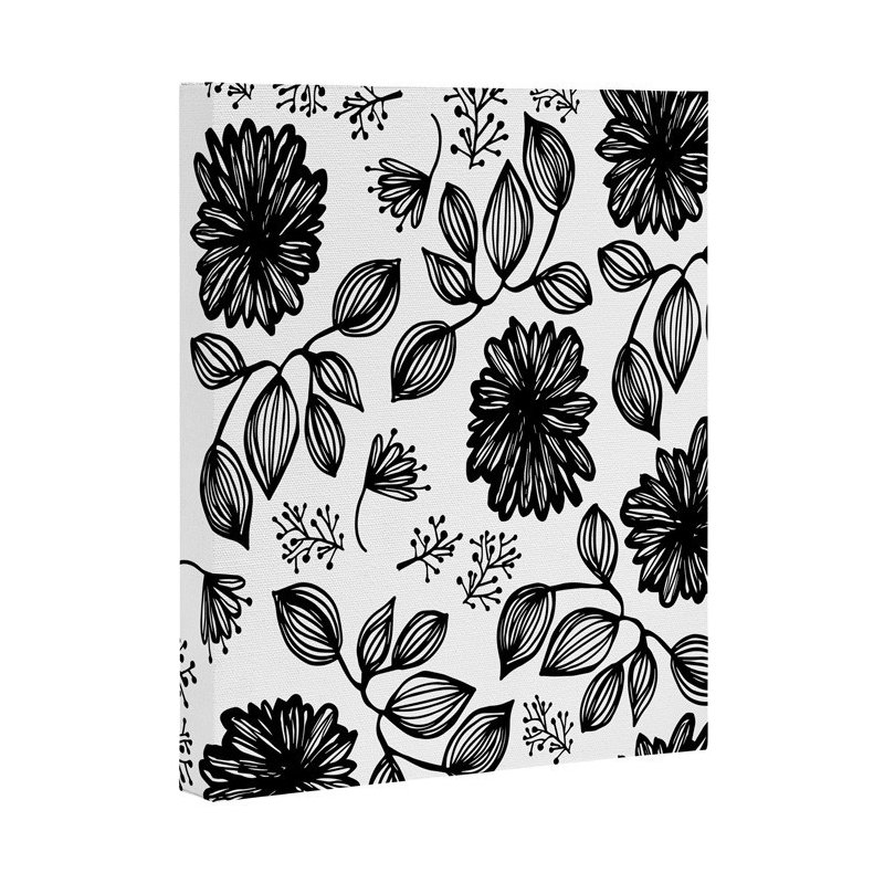 « noir flores », impression sur toile tendue, H 30 po x l 24 po x P 1,5 po