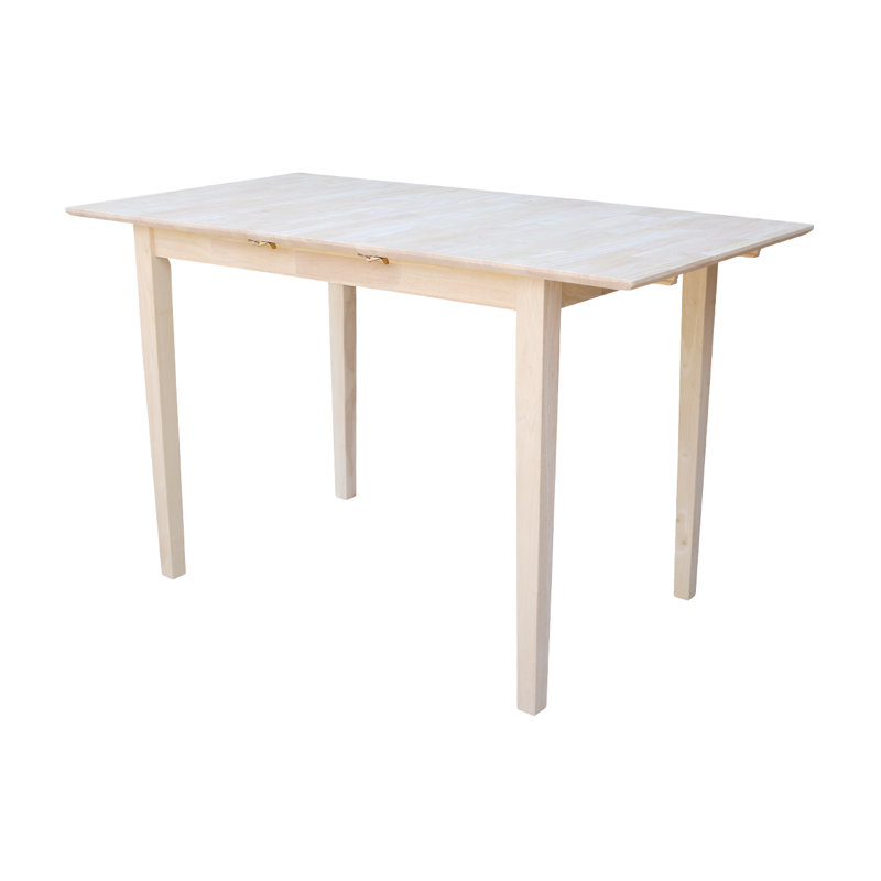 Ginna Extendable Unfinished Solid Wood Dining Table