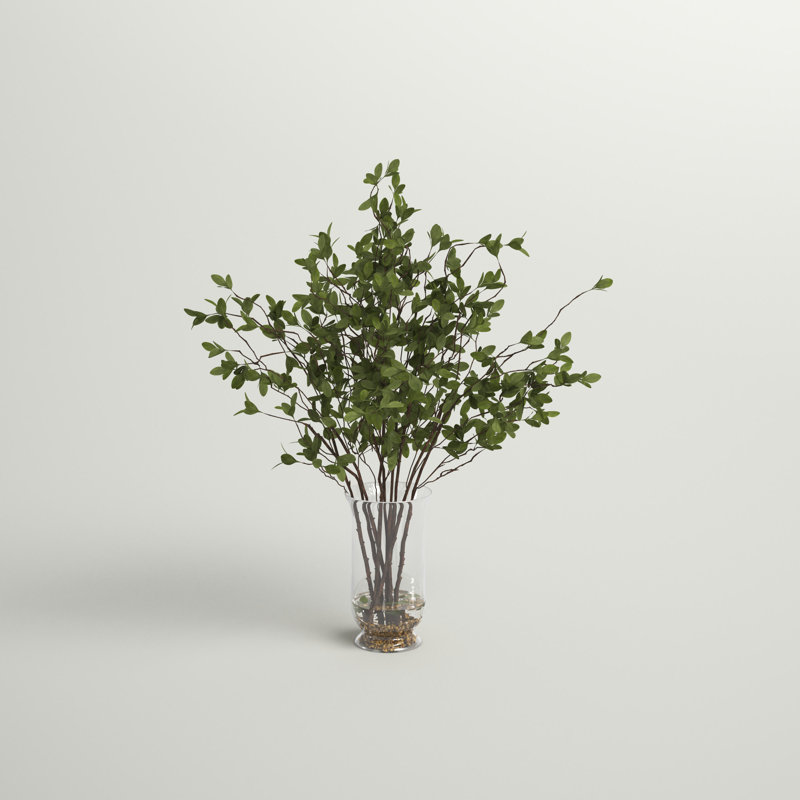 36'' Faux Ficus Plant in Glass Decorative Vase