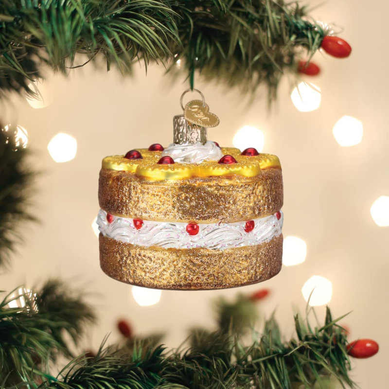 Old World Christmas Glass Blown Ornament for Christmas Tree, Pineapple Upside Down Cake