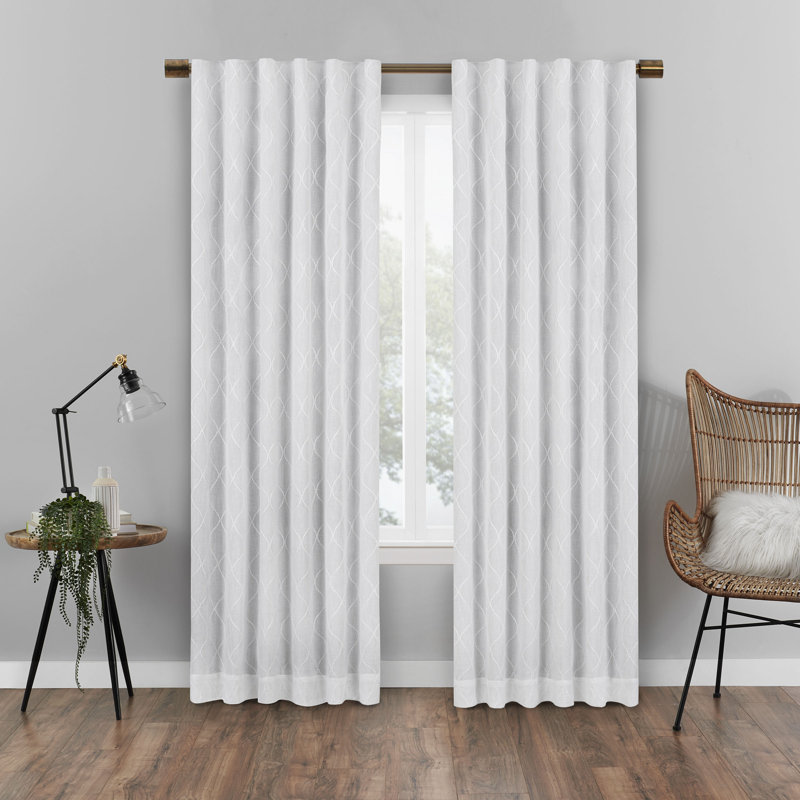 Curtain Single Panel, 50" W x 95" L, White