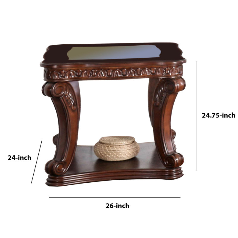 Eyad Solid Wood Top End Table