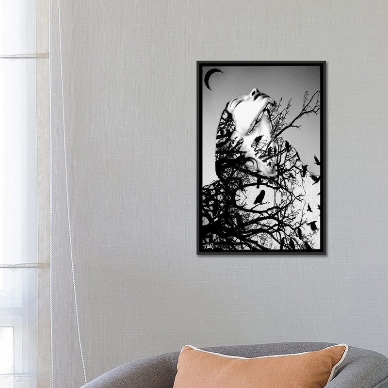 «Don't Look Down», impression sur toile, H 26 po x l 18 po x p 1,5 po, Toile avec cadre noir, Pas de tapis