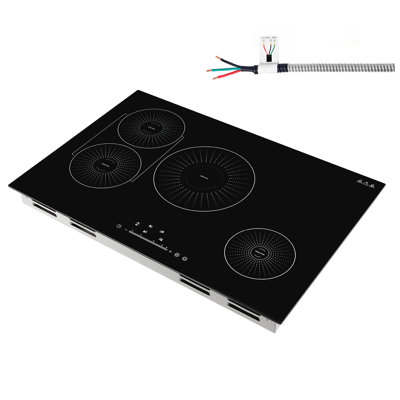 Induction Cooktop 30inch 4 Burners Built-in Electric Stove 220V 7500W, Low-Power Continuous Heating, Induction Burner for Kitchen, with 9 Power Levels, LED Touch Screen, and Child Lock