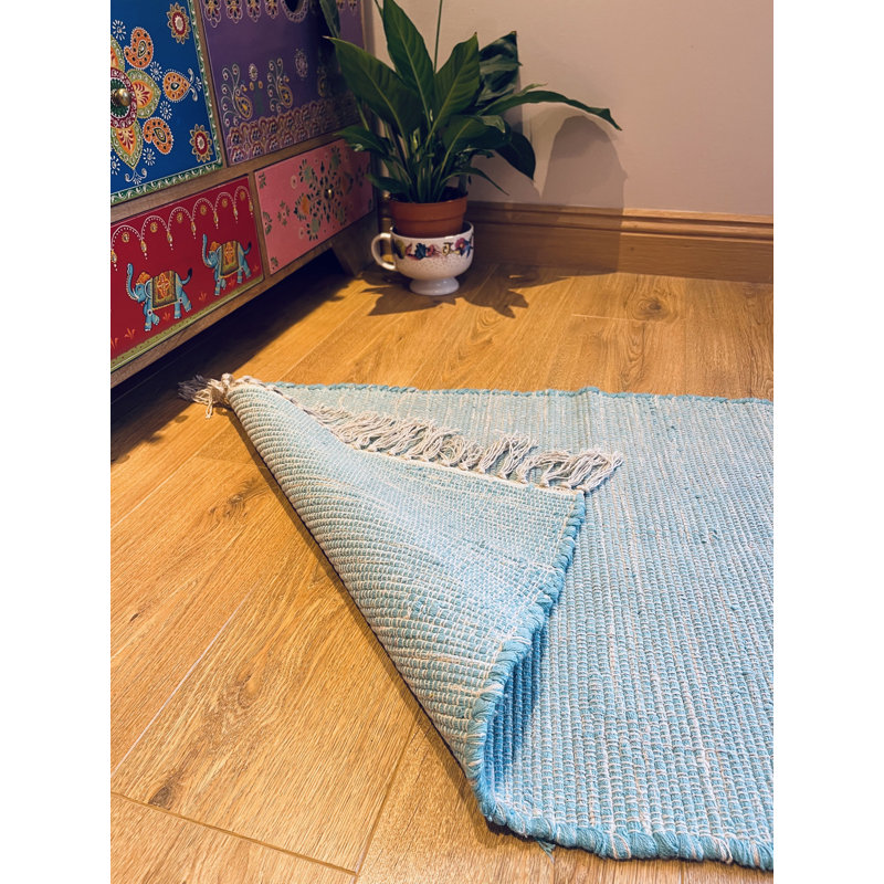 Edom Cotton Hand Woven Area Rug, Rectangle 90 x 150cm