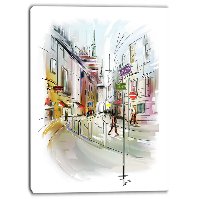 Reproduction d’art sur toile tendue, "color" of city, H 40 po x l 30 po