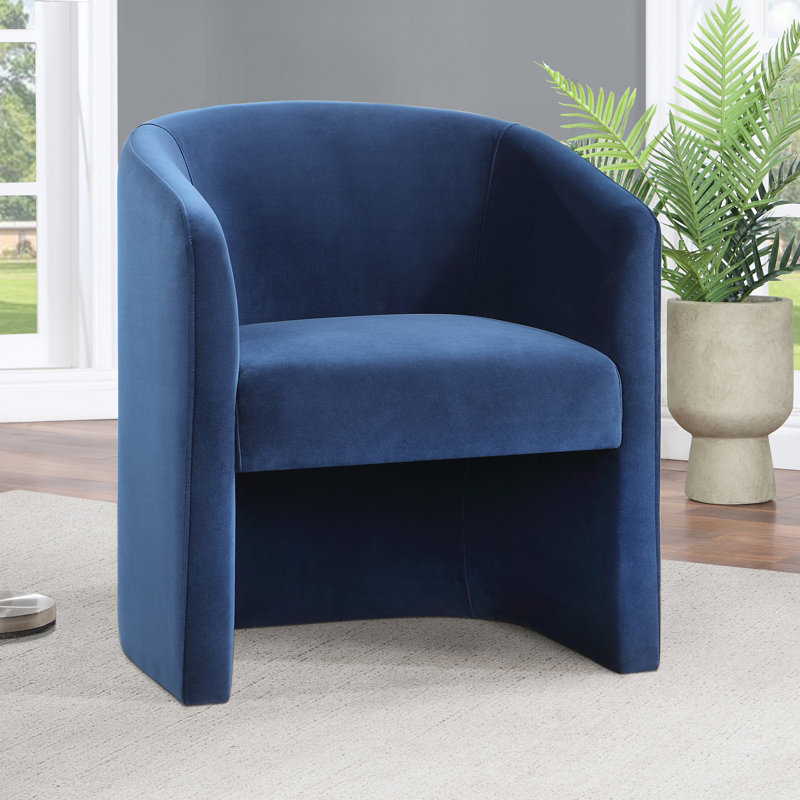 Yoel 20'' H Velvet Upholstered Armchair, Blue