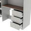 Lit mezzanine double en gris avec garde-robe et bureau intégrés - apparence de chambre à coucher, garde-robe et espaces de rangement