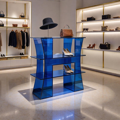 Acrylic Hourglass Retail Display Shelf