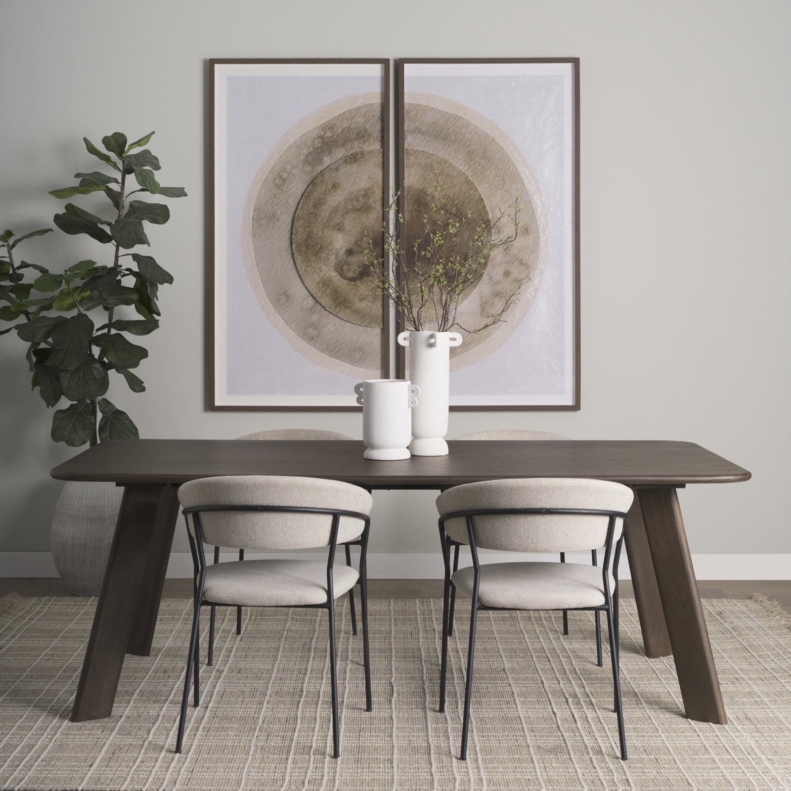 Soft Eclipse (Set Of 2) By Studio A Hand Embellished Framed Art Print Matted Under Glass, 2, Brown, Soft Eclipse
