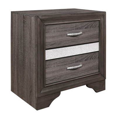 Glamour deux tons finition table de chevet cachée bijoux tiroir poli chrome chambre à coucher meubles de chambre à coucher