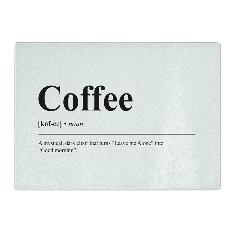 Dictionary Coffee Typography Chopping Board, 0.4cm H x 20cm W x 28.5cm L
