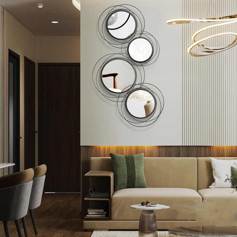 Miroir circulaire moderne, Noir