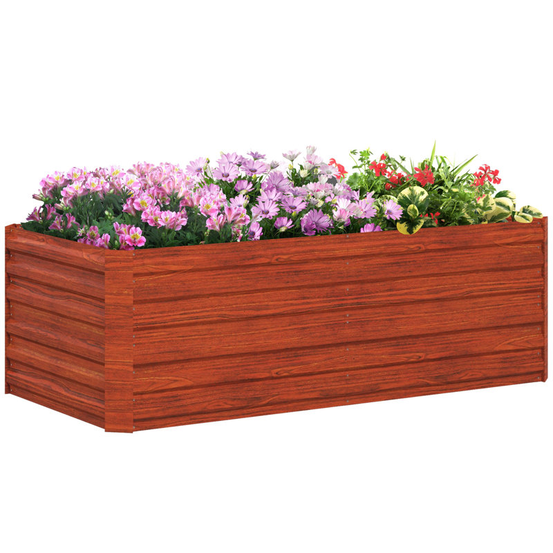 Galvanized Raised Garden Bed, 23.25" H x 70.75" W x 35.5" D, Brown