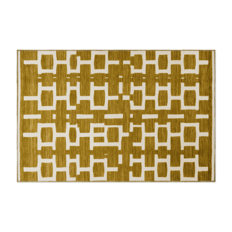 Trellis Brown Indoor and Outdoor Area Rug, Rectangle 5 pi x 7 pi