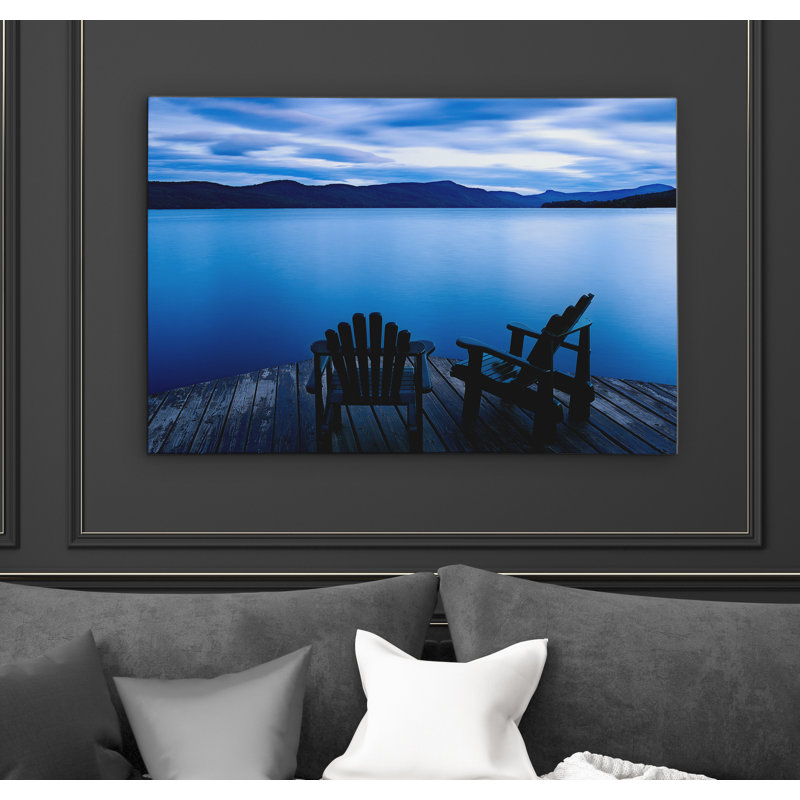 « scene on the water v », reproduction de photo sur toile, H 35 po x l 37 po x P 1,5 po