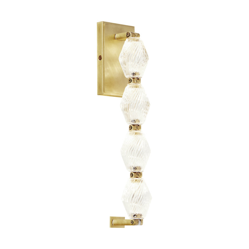 Collier LED Armed Sconce, Natural Brass, 28"
