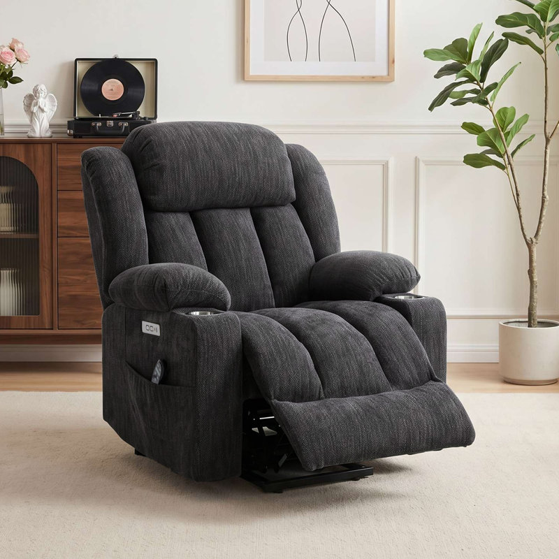 Azelle  Power Lift Chair Recliners Infinite Position with Massage,heat,cup Holder, Beige